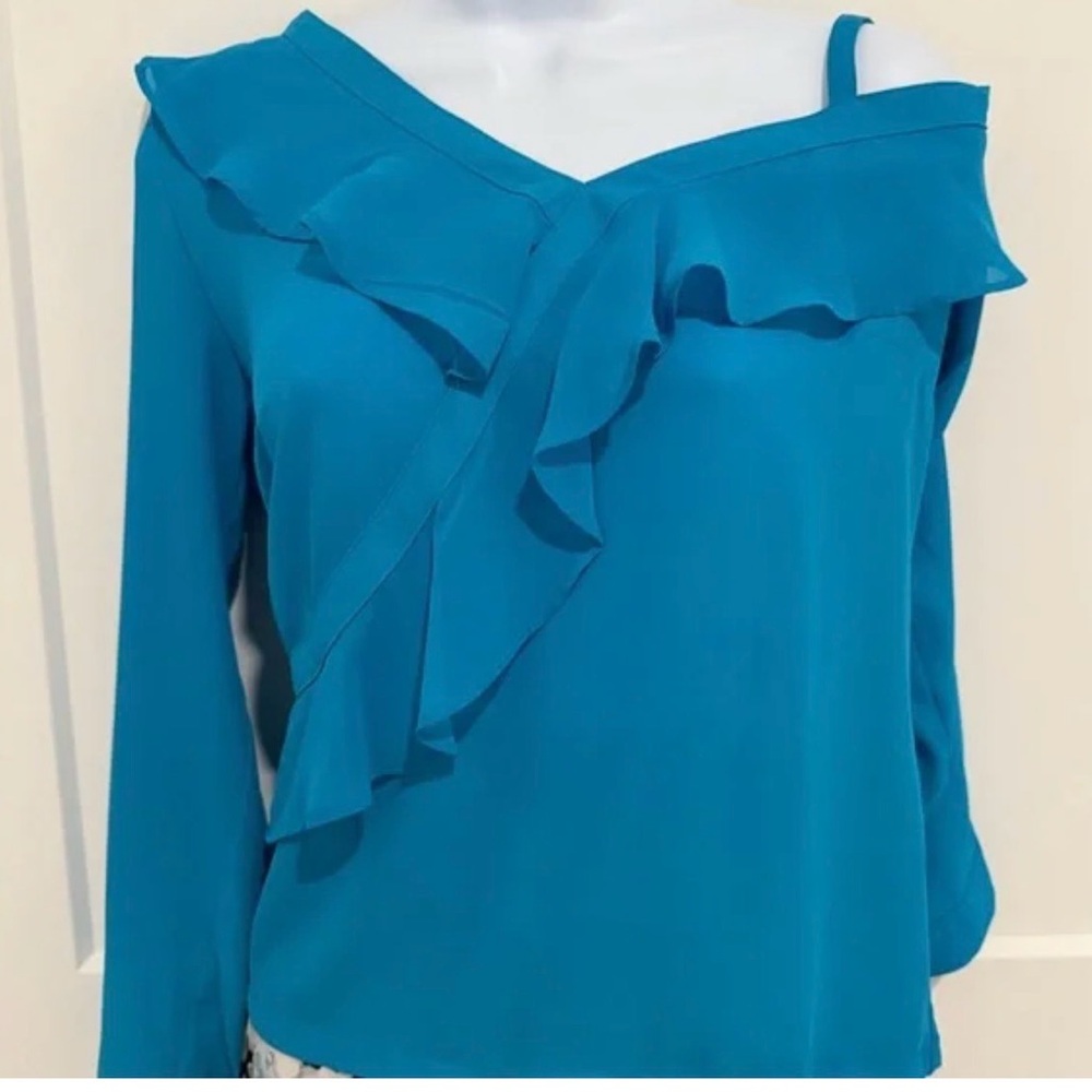 Inc International Concepts Blue Ruffled Women's Top